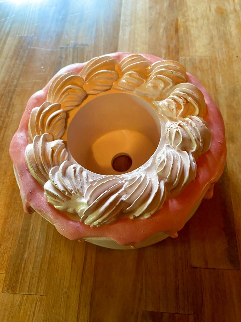 画像1: セメント　ホールケーキ鉢 (1)